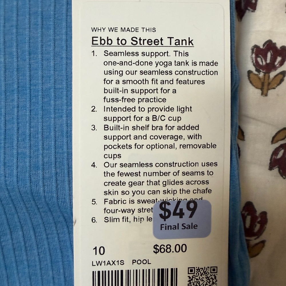 Women’s Blue Ribbed Racerback Tank Top - Picture 2 of 2